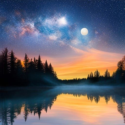 Starry Night Over Squam Lake, New Hampshire