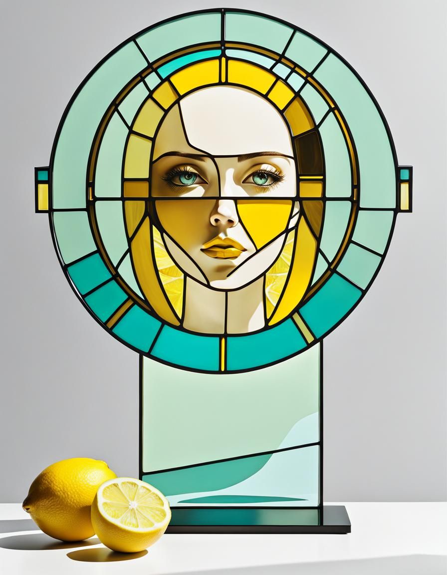 Retro-Futuristic Still Life with Stained Glass