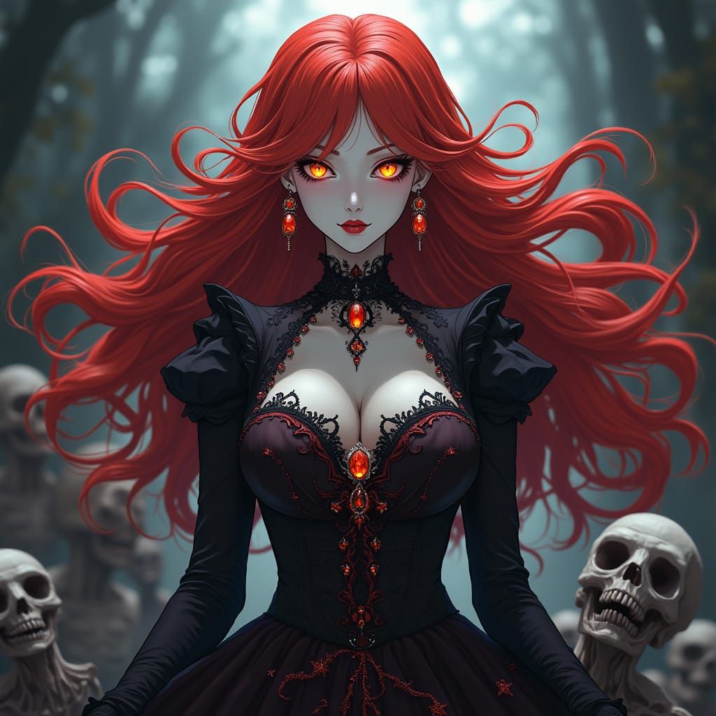 Ethereal Vampire Queen in Gothic Regalia