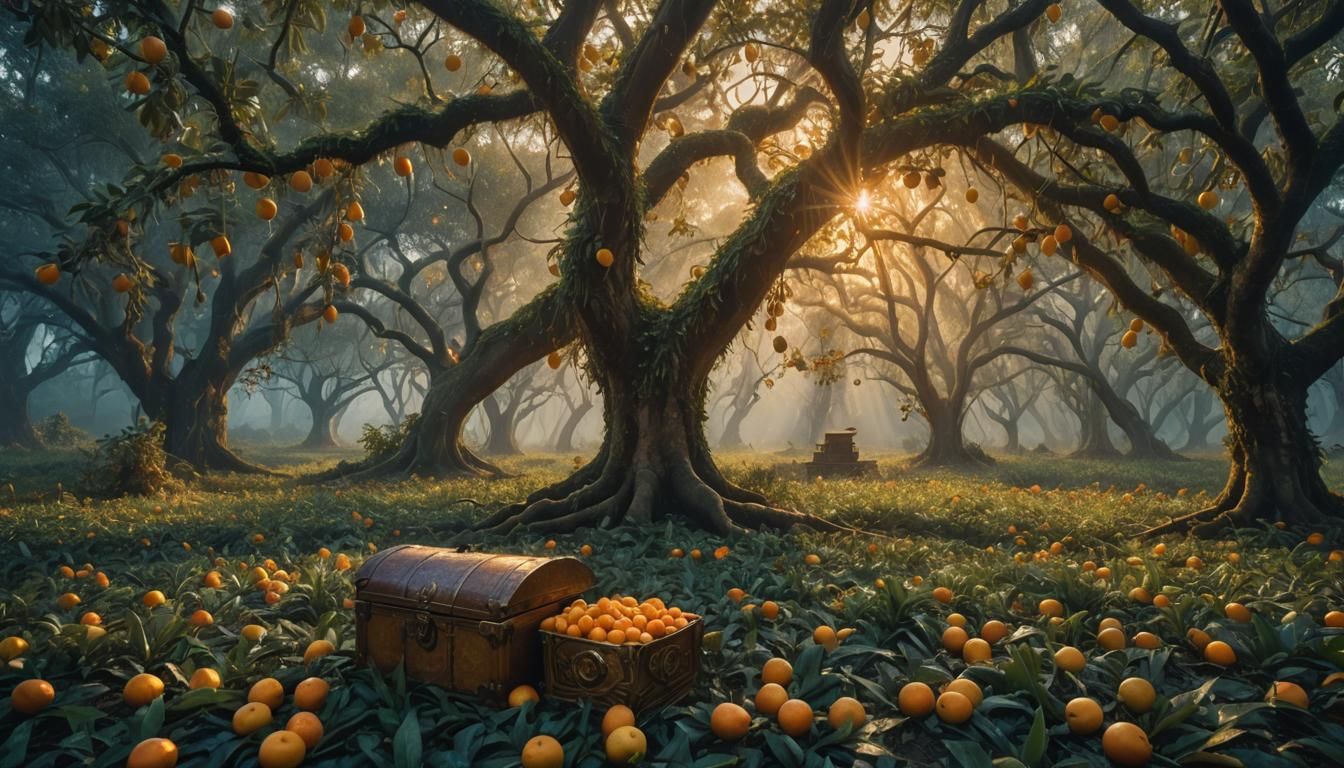 Mystical Golden Fruit Landscape in Unreal Engine