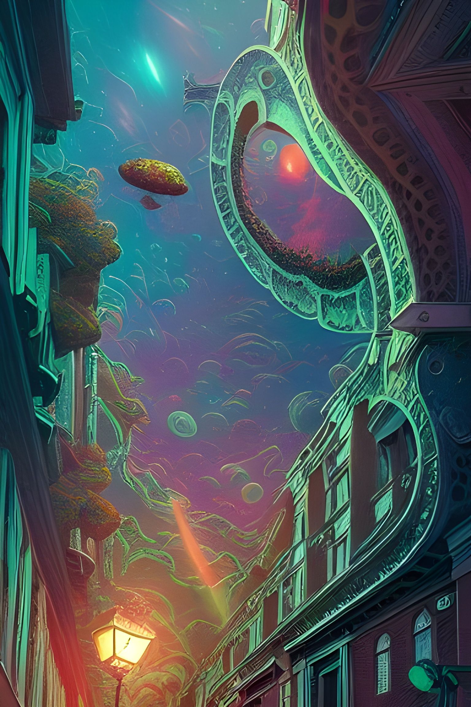 Detailed Photograph of a Strange Colorful Multiverse