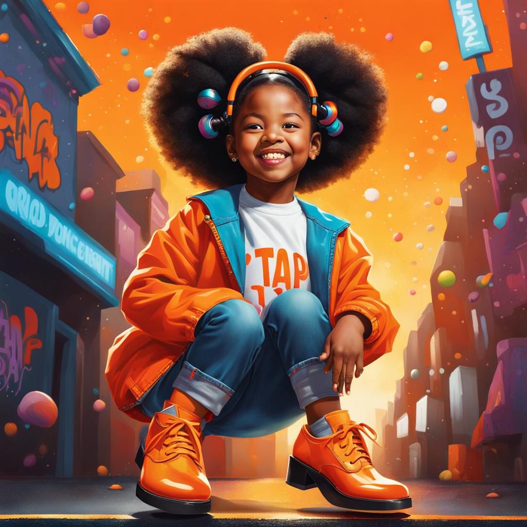 Radiant Tap Dancer in Street Art Style