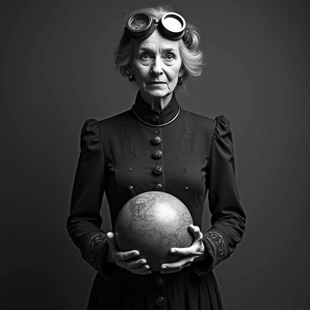 Steampunk Woman with Celestial Globe Portrait