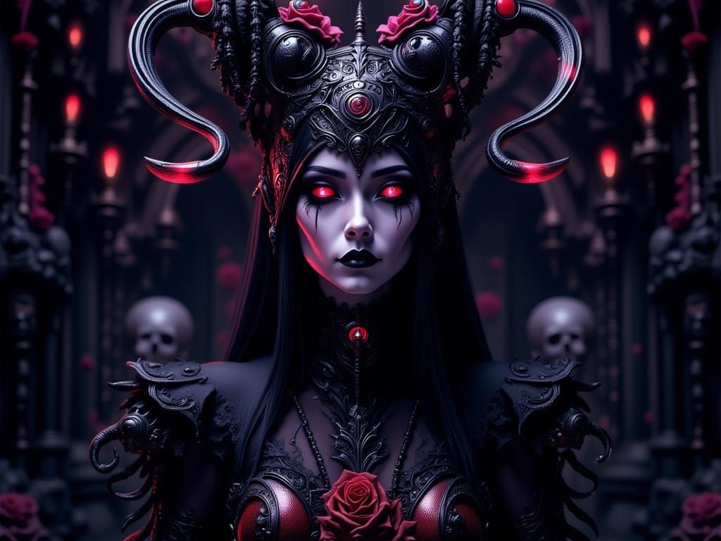 Gothic Alien Vampire Cultist in Labyrinth Portrait