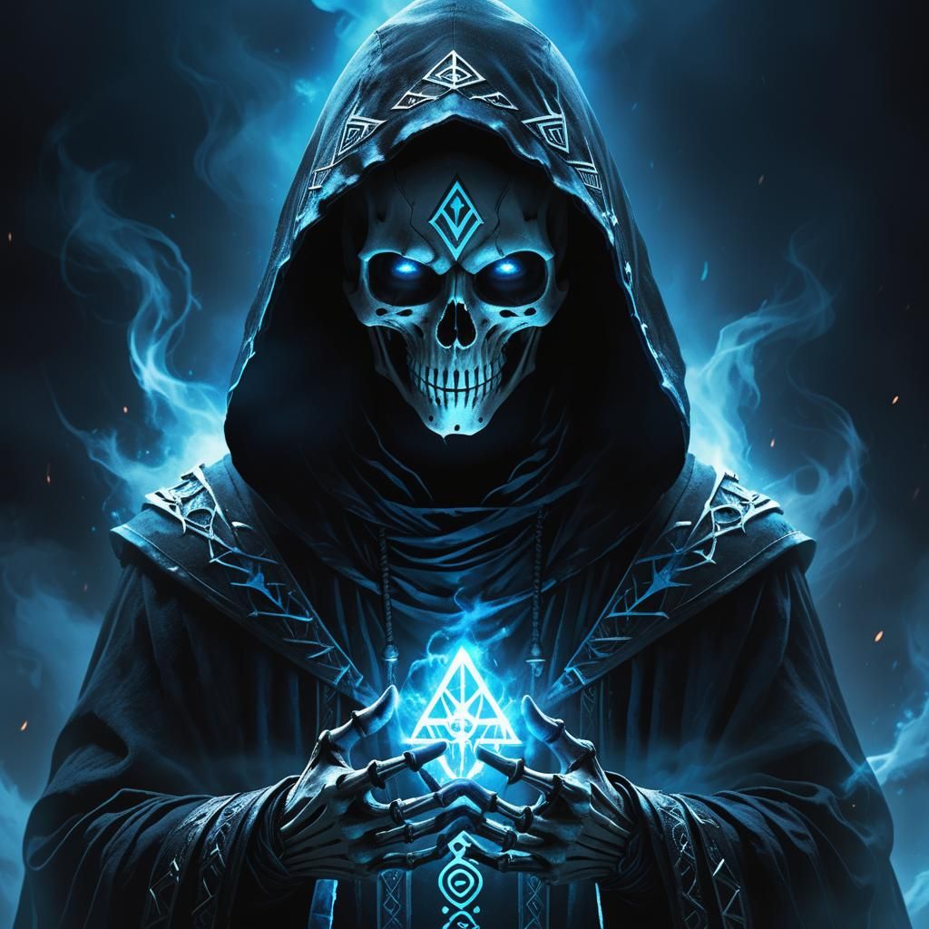 Celestial Skeletal Being in Dark Fantasy Concept Art