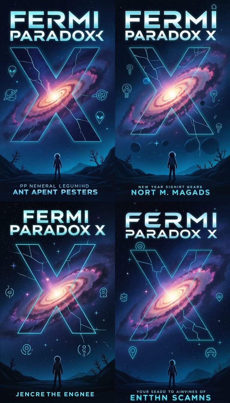 Epic Sci-Fi Book Cover: Fermi Paradox Galaxy