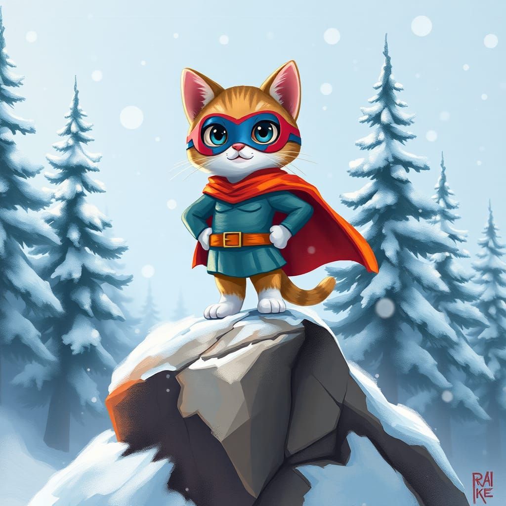 Super Kitty Hero in Winter Wonderland
