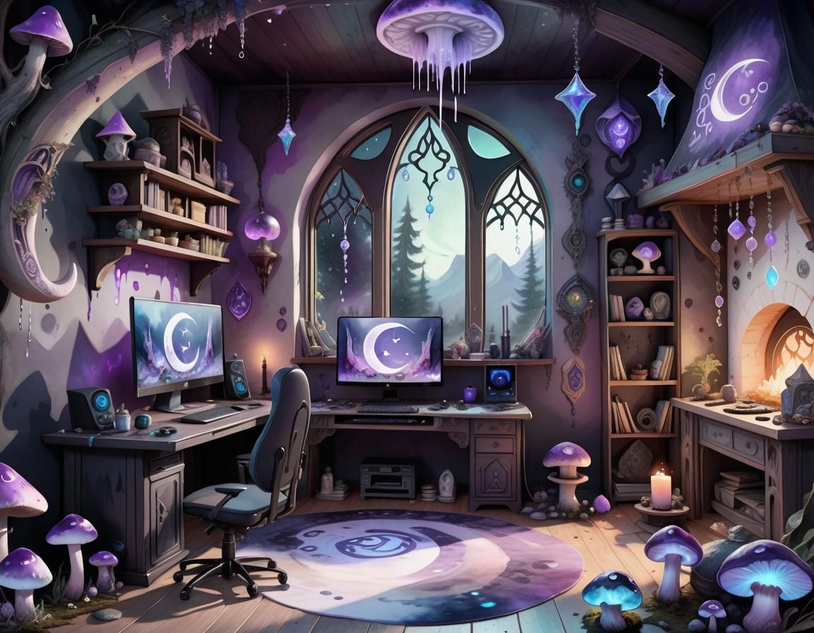 Immersive Gaming Setups with Pagan Pastel Goth Elements