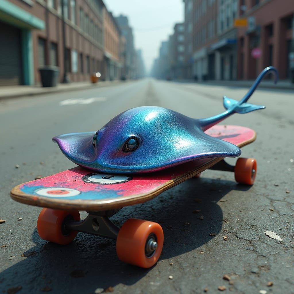 Skate Ray in Iridescent Blue and Purple