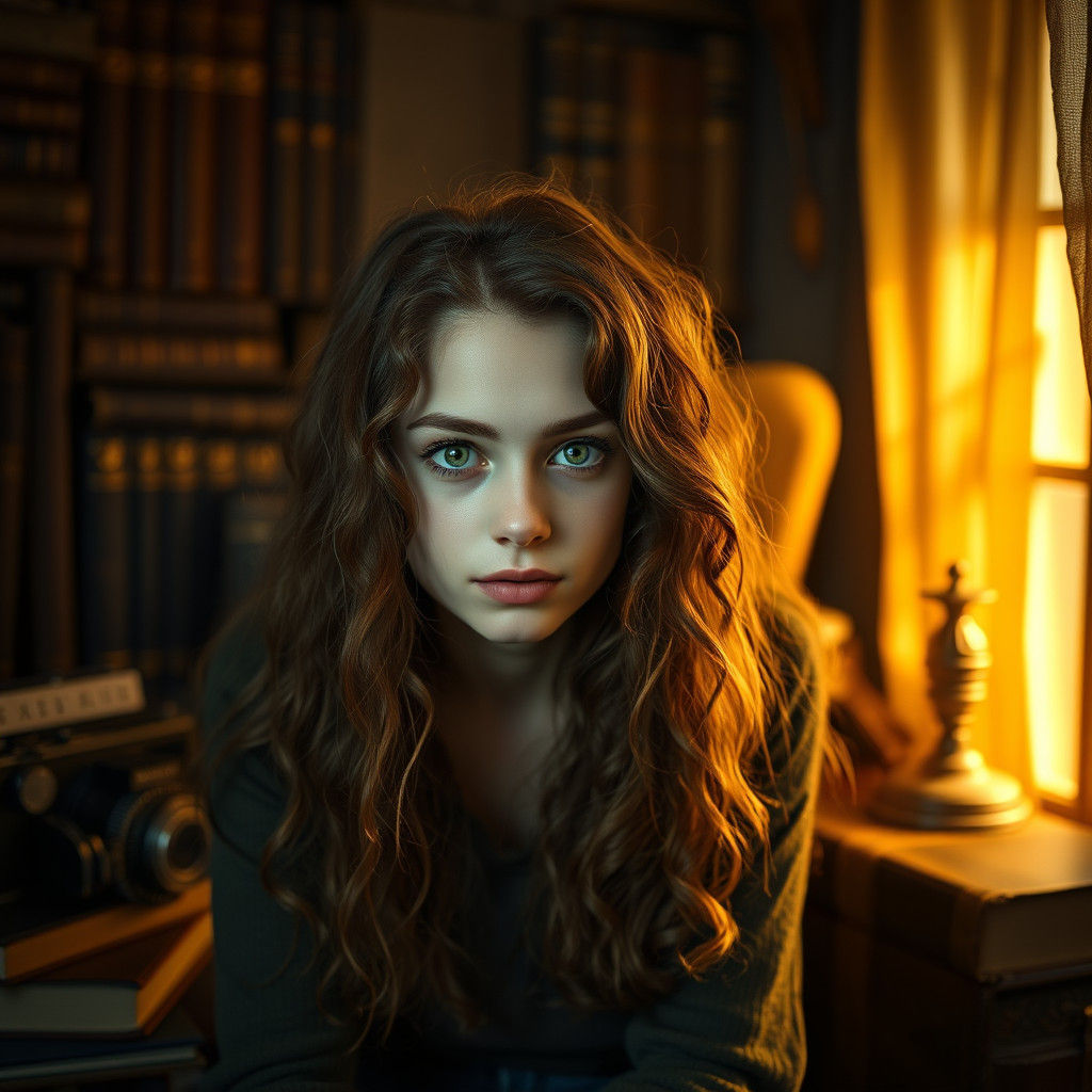 Nostalgic Portrait of Emmy in Hyperrealistic Style