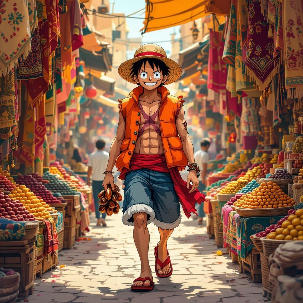 Luffy in Arabic Market, Ash Thorp Style