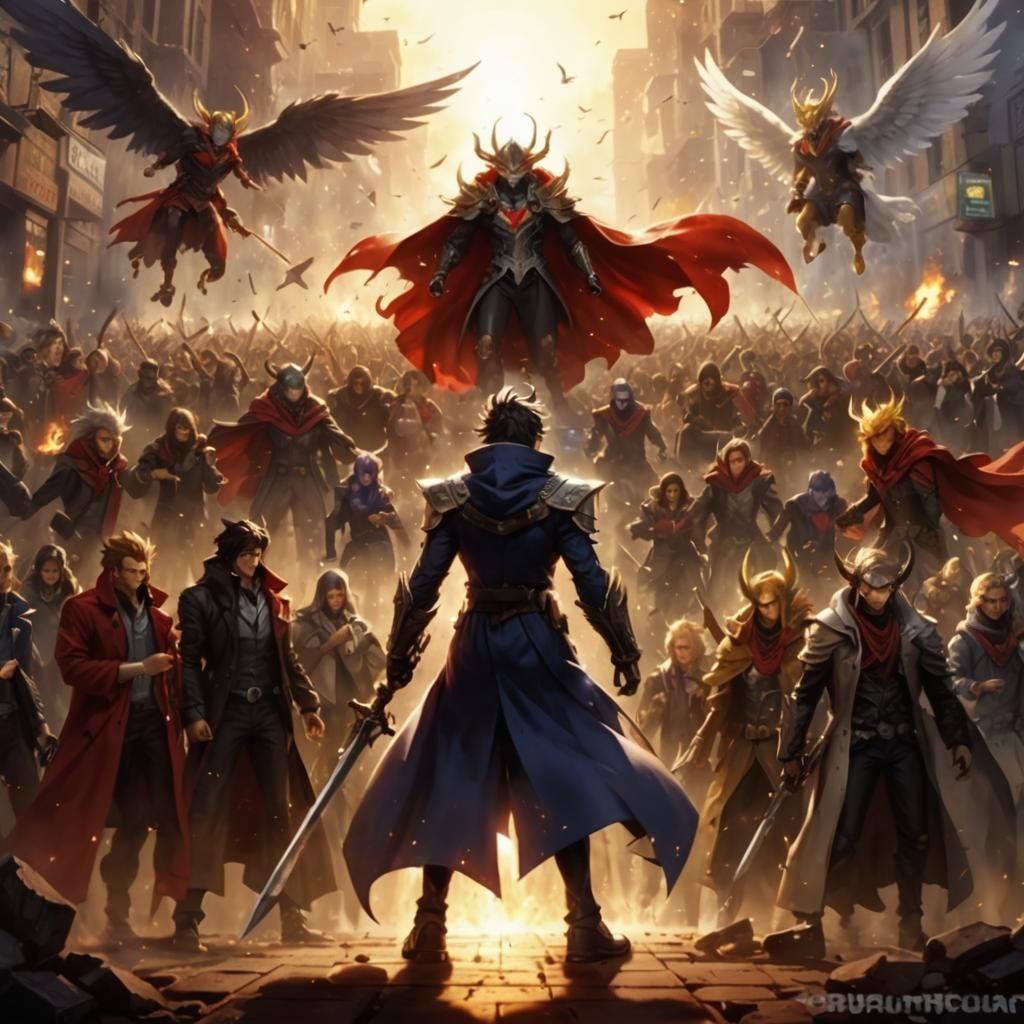 Furious Warrior Confronts a Super Devil