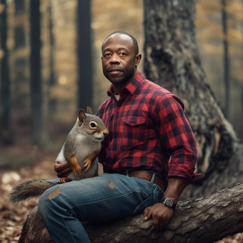 Leonardo da Vinci as Lumberjack with Chainsaw