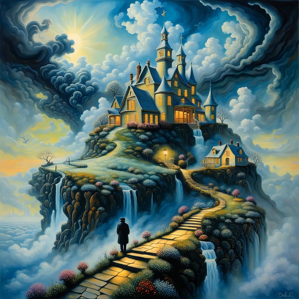 Surrealist Dreamscape: A Melting Canvas Fantasy