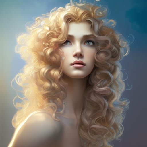 Detailed Portrait of a Blonde Woman in Digital Art Style