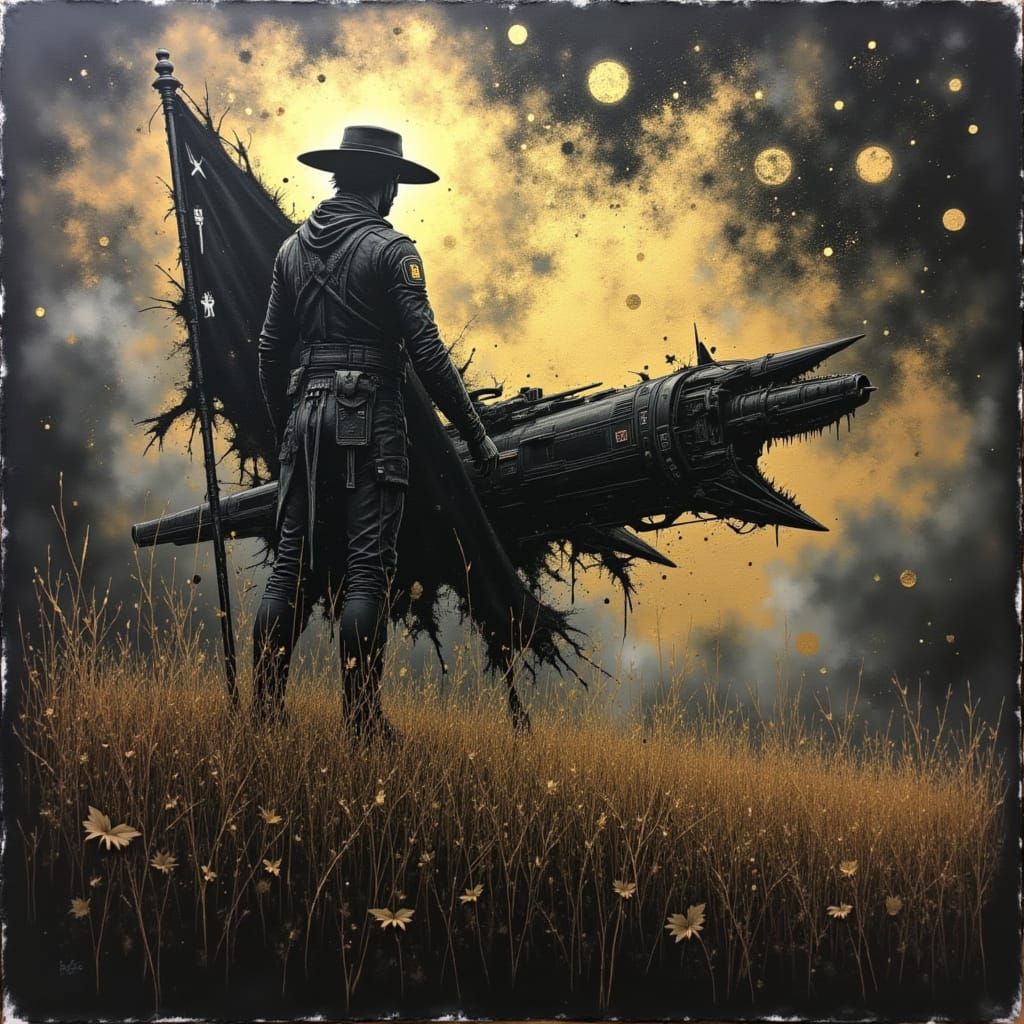 Confederate Flag's Cosmic Evolution in Abstract Gothic Art