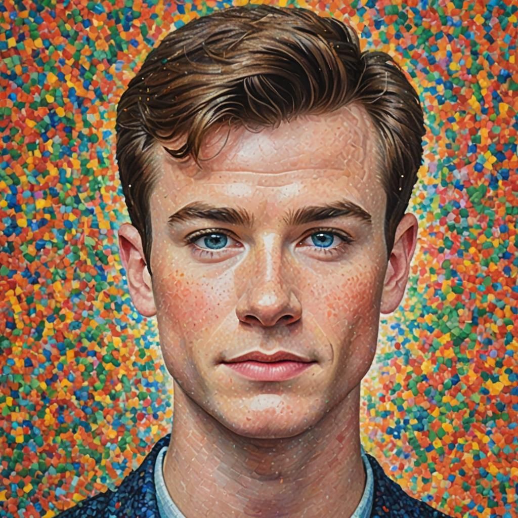 Pointillist Portrait in Seurat Style