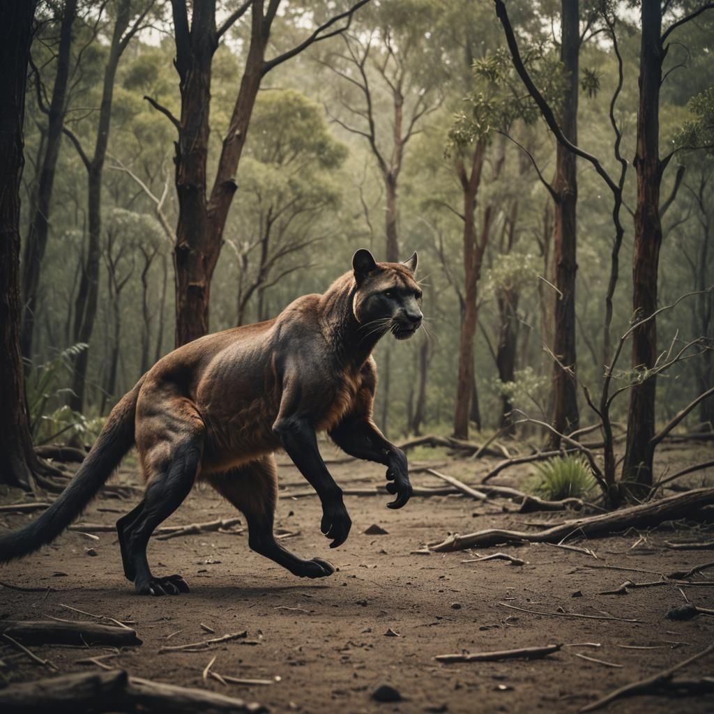 Cinematic Hybrid Creature: Panther, Horse, Wolverine, Kangar...