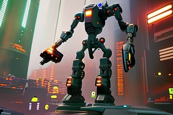 Post-Apocalyptic Robot Art in Ethereal Style