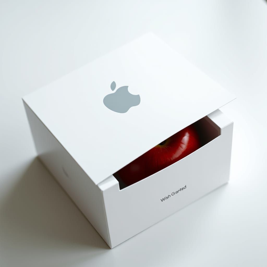Surreal Apple Box Confronts the Reality of Christmas Wishes