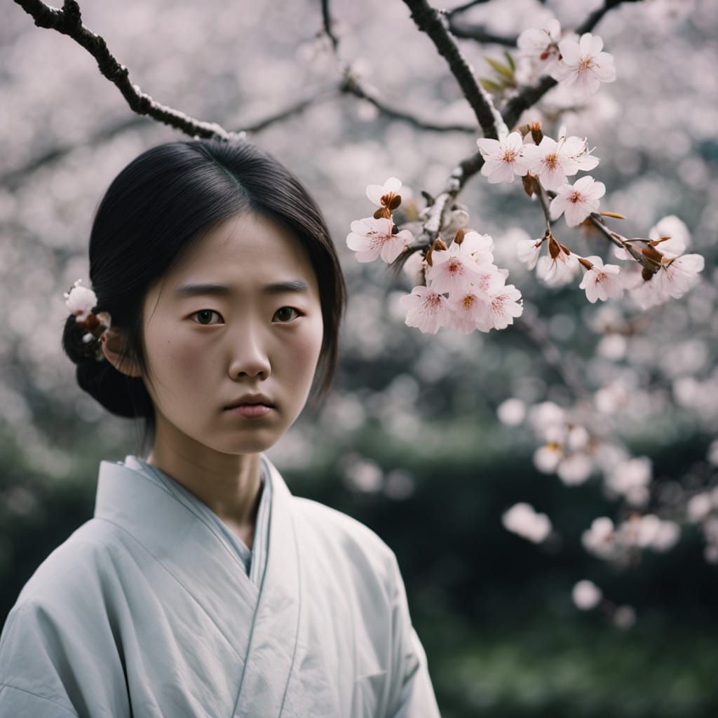 Vibrant Cherry Blossoms in Serene Japan Landscape