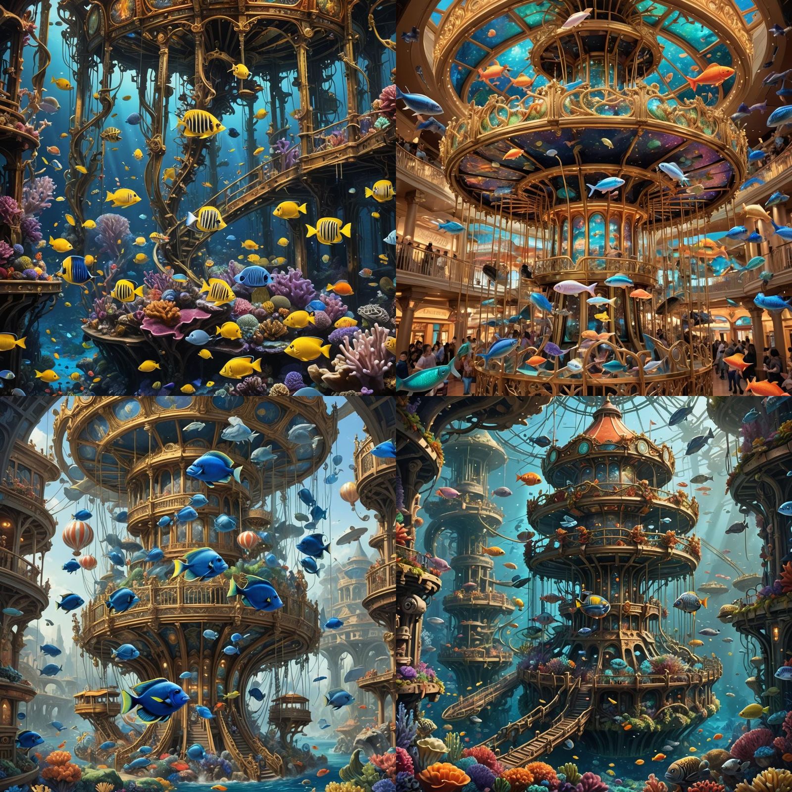Underwater Rollercoaster and Carousel in Reef