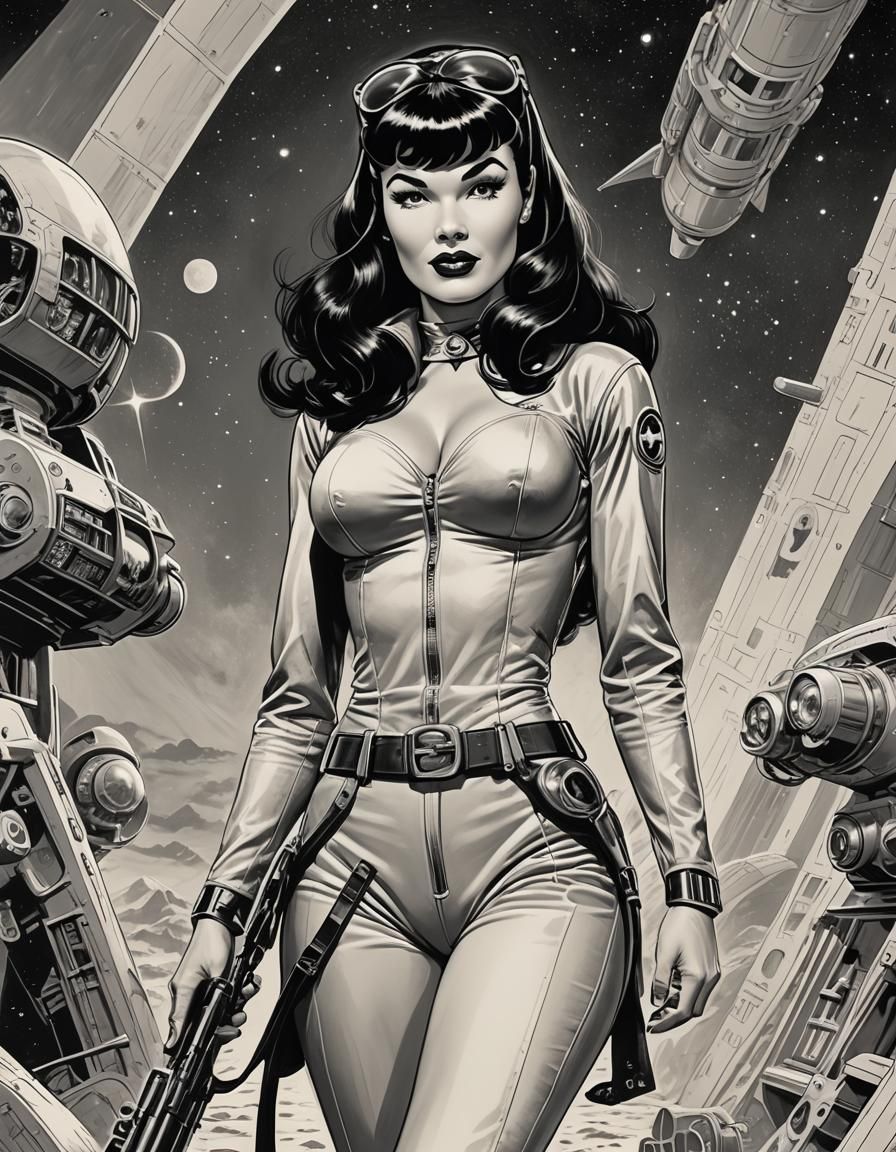 Retro Sci-Fi Space Explorer Illustration