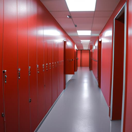 Endless Red Hallway: Backrooms Concept