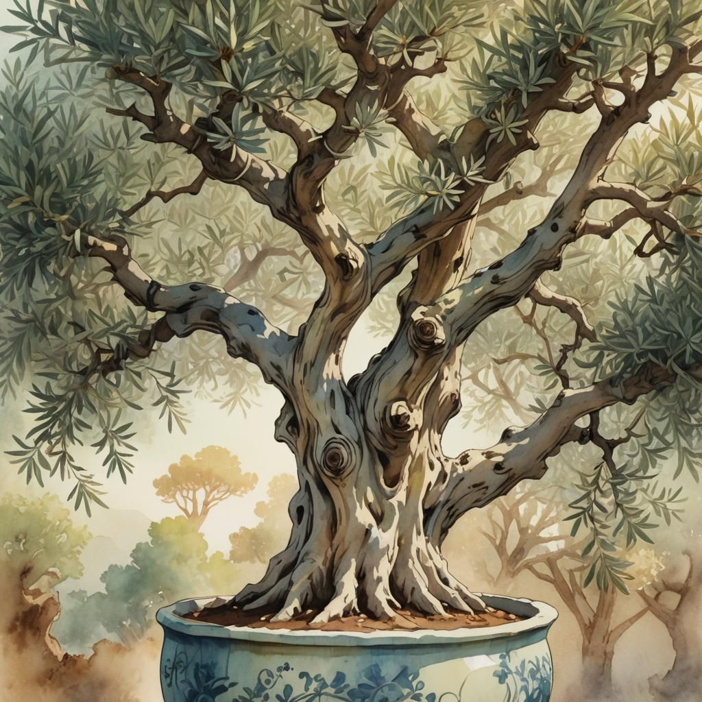 Olive Tree in Pot: Anime Key Visual