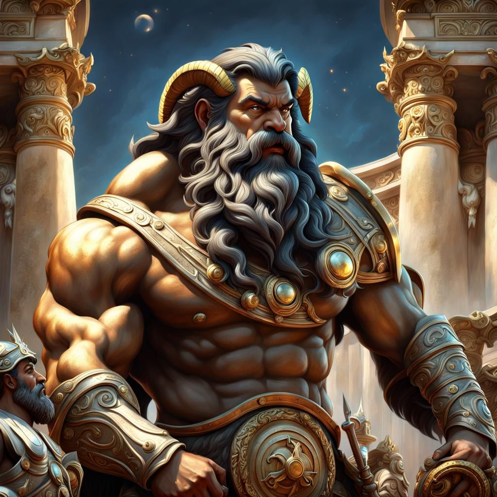 Hercules Presents Cerberus: Digital Painting