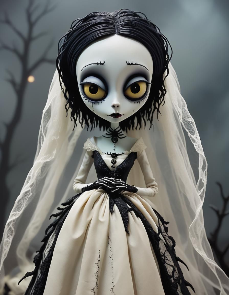 Gothic Claymation Bride in Burton Style