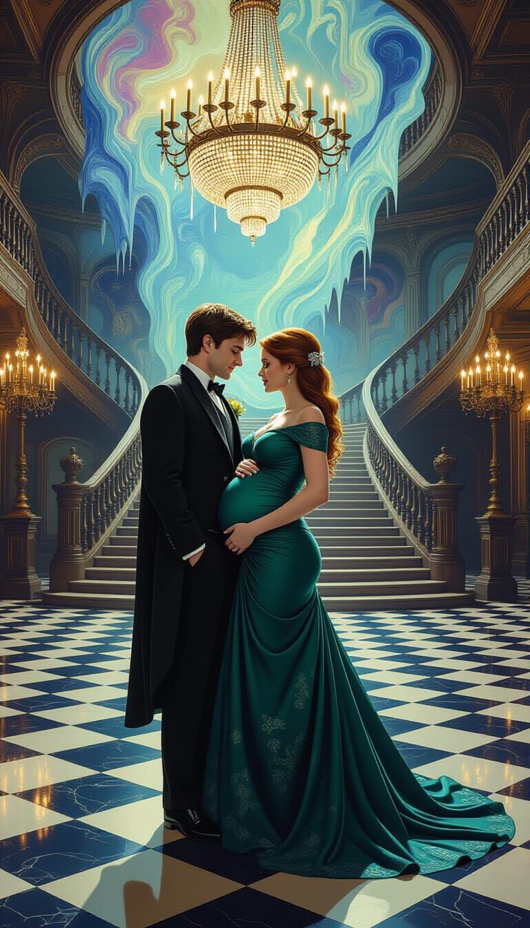Harry Potter and Ginny in Surreal Ballroom