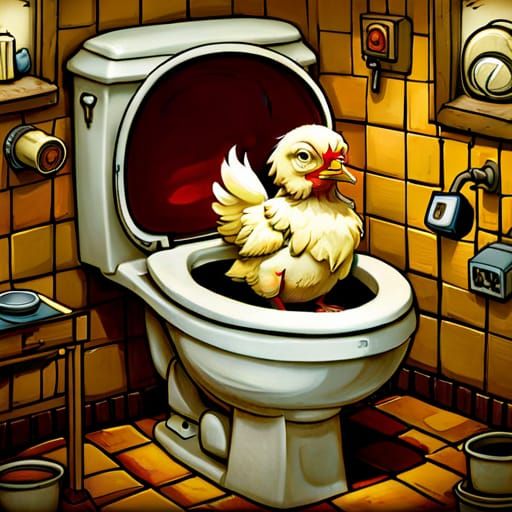 Chicken Takes a Seat: Farmyard Toilet Art