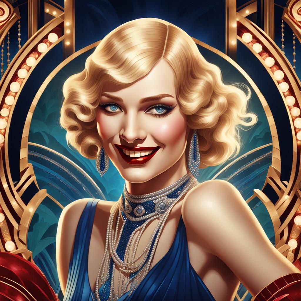 Art Deco Burlesque Dancer Illustration