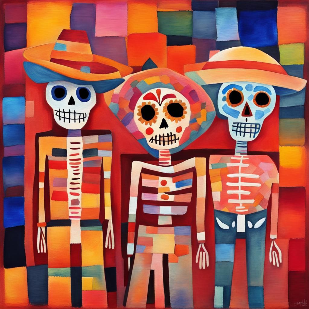 Day of the Dead: Impressionist Gouache Masterpiece