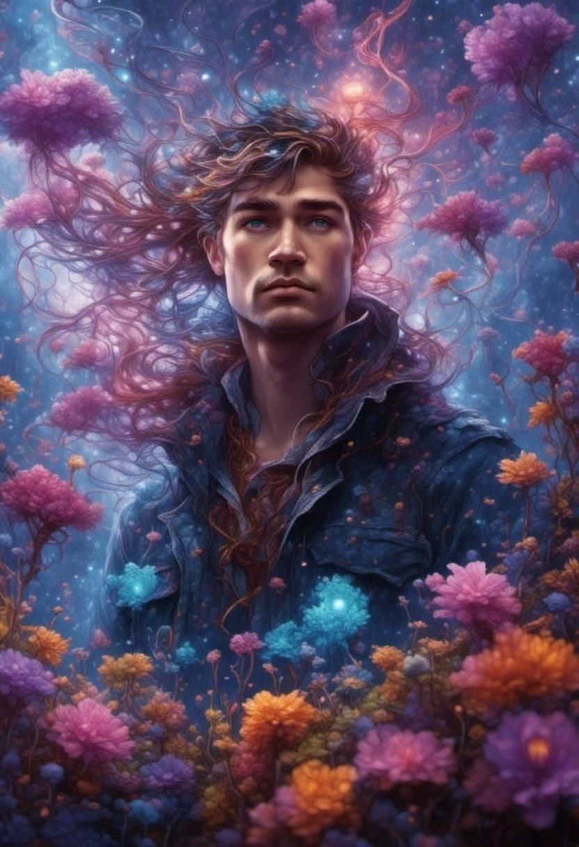 Bioluminescent Portrait in Fantasy Art Style