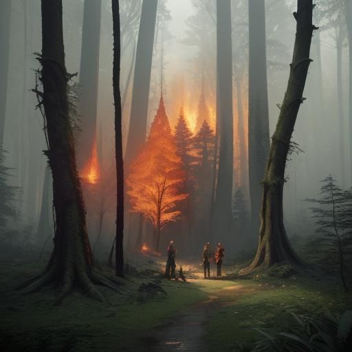 Forest Fire: A Fantastical Concept Art