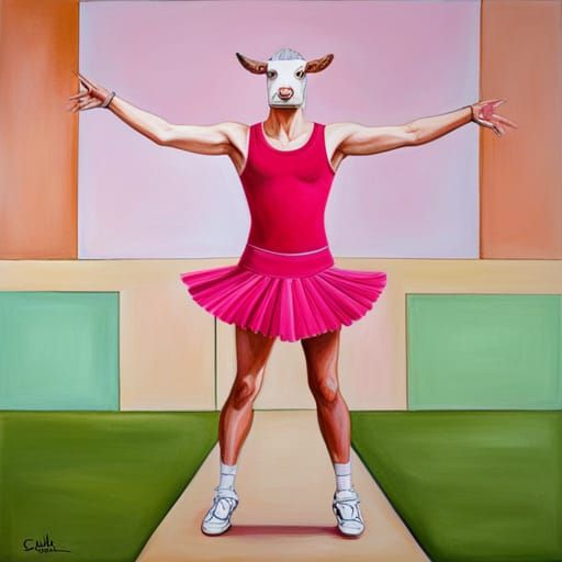 Cow Ballet Dancer in Surreal Hyperrealistic Style