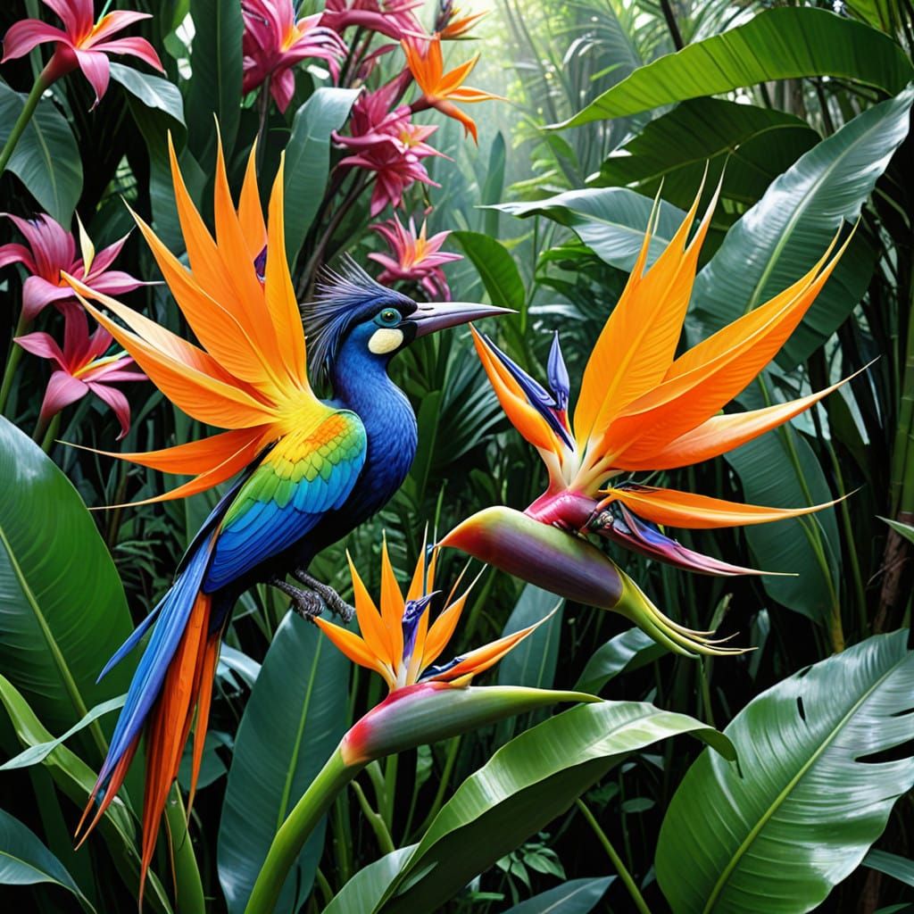 Vibrant Floral Fantastical Realm in Utopian Paradise