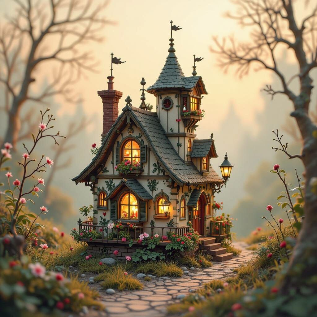 Enchanting Miniature Scene in Whimsical Style