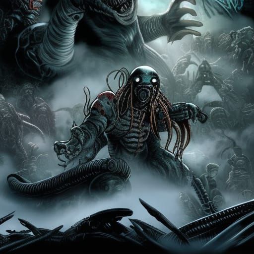 Aliens vs Predator in Deep Red