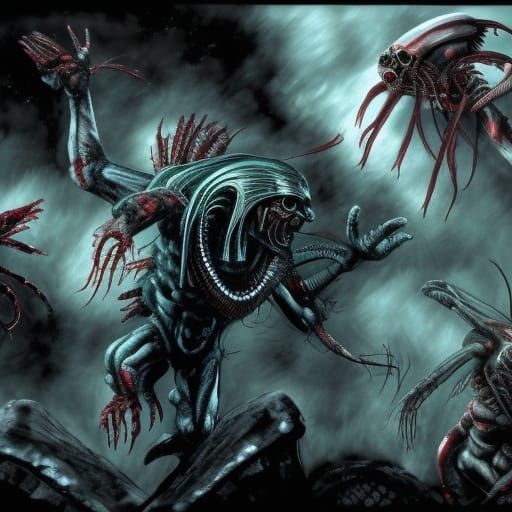 Aliens vs Predator in Deep Red
