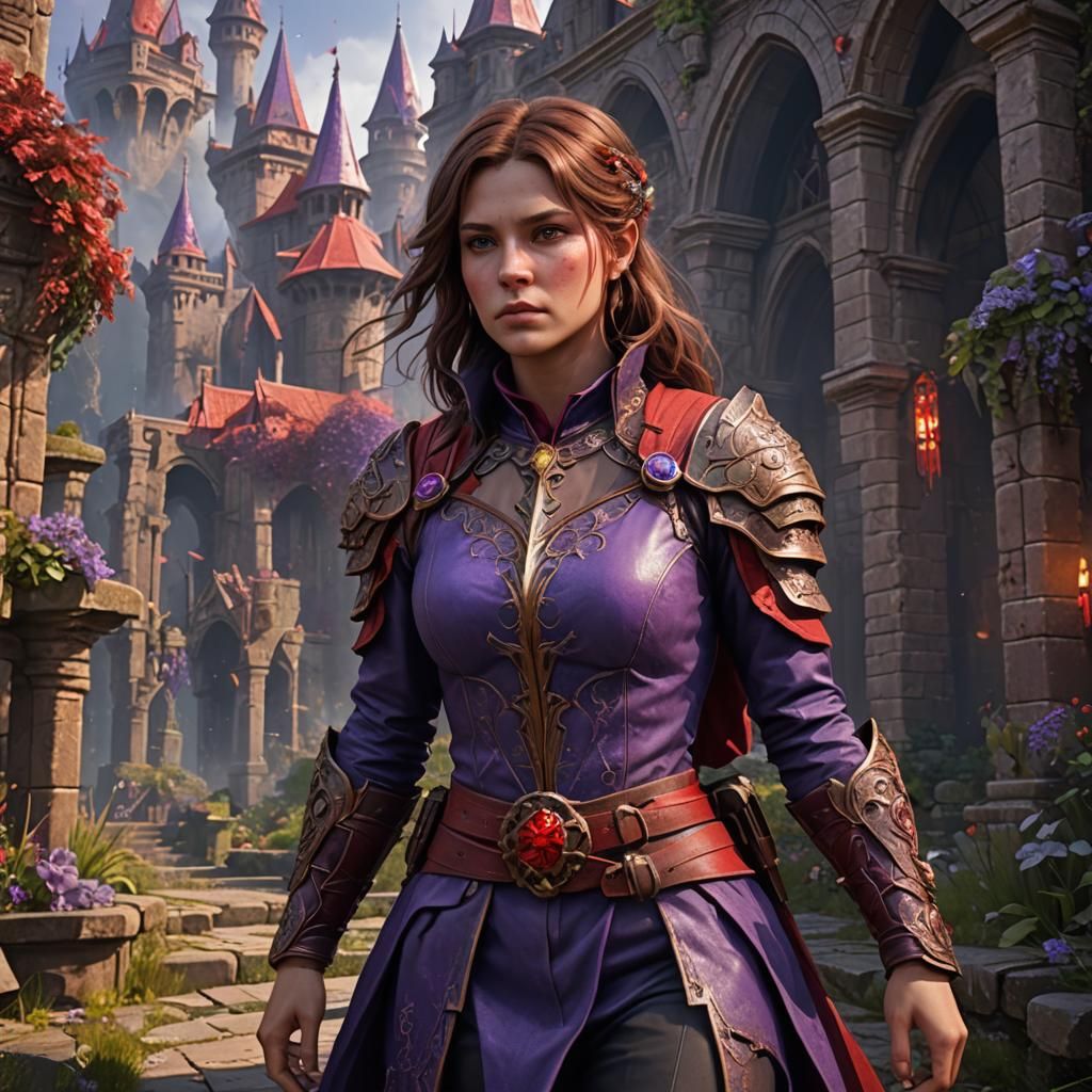 Woman with Brown Hair in Fantasy Art Style