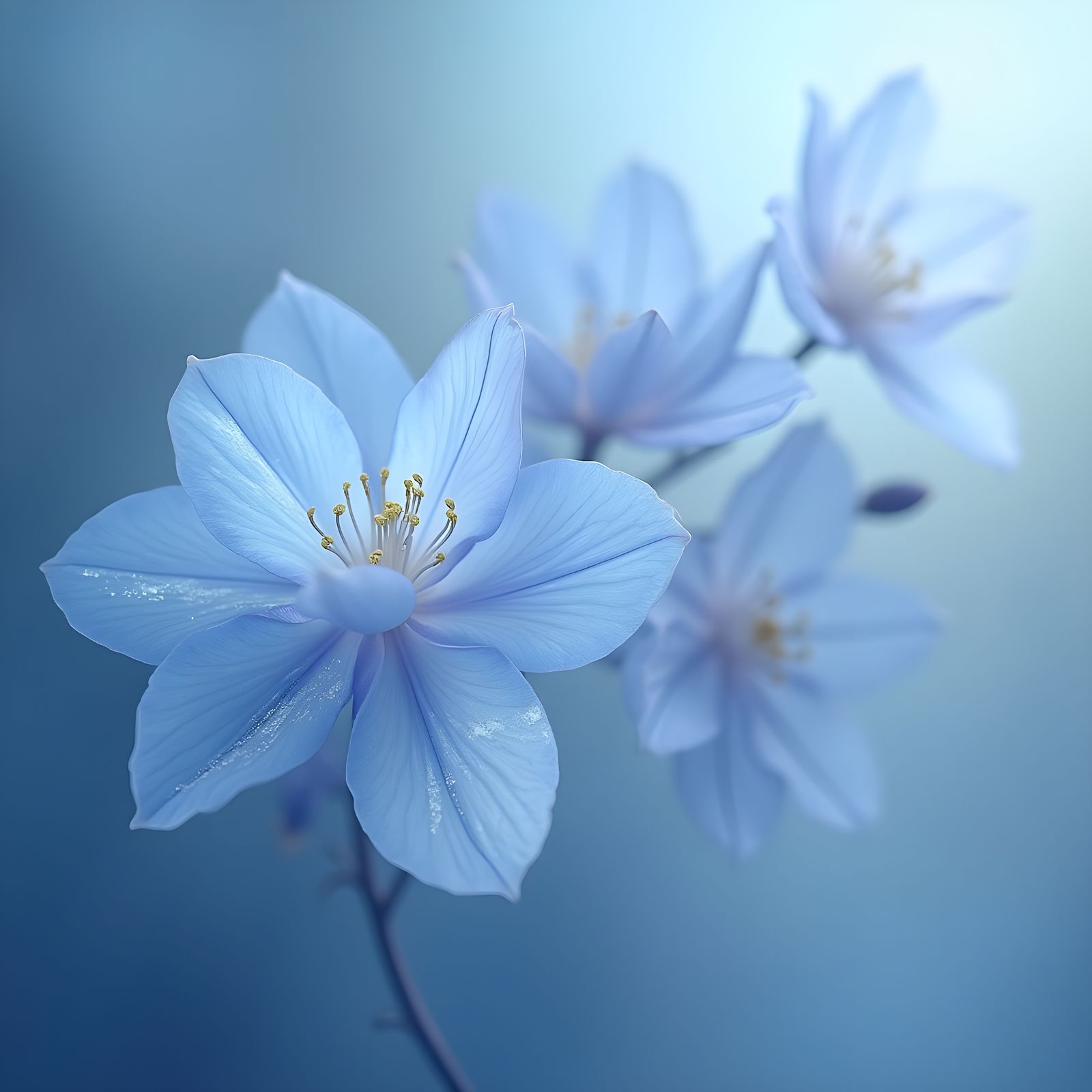 Iridescent Petals Floating in Pastel Air