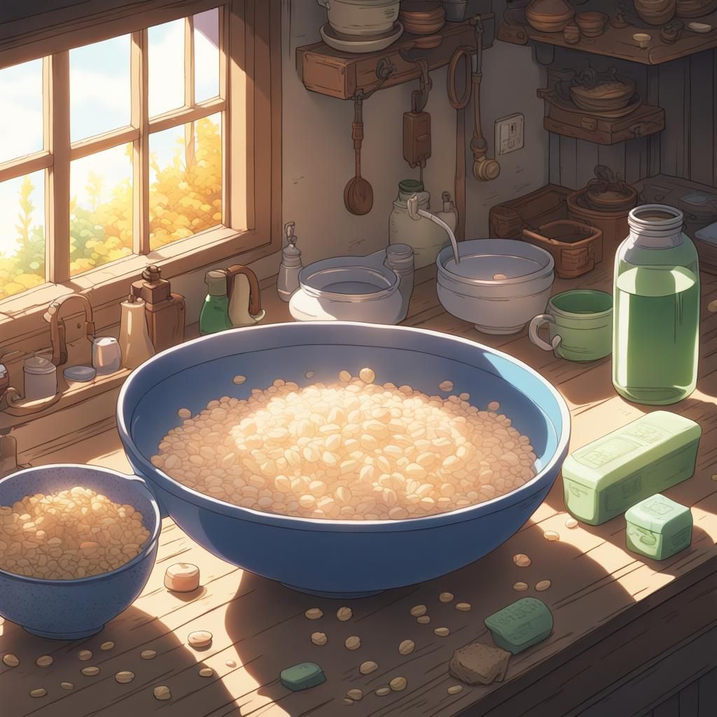 Soap Cereal in Studio Ghibli Anime Style