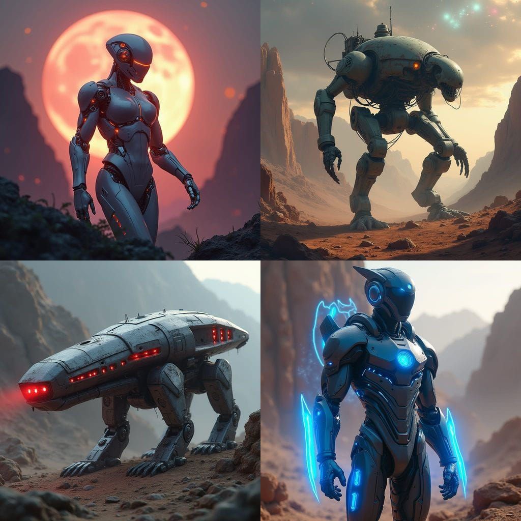 Humanoid Sentinel Robot Explores Alien Planets