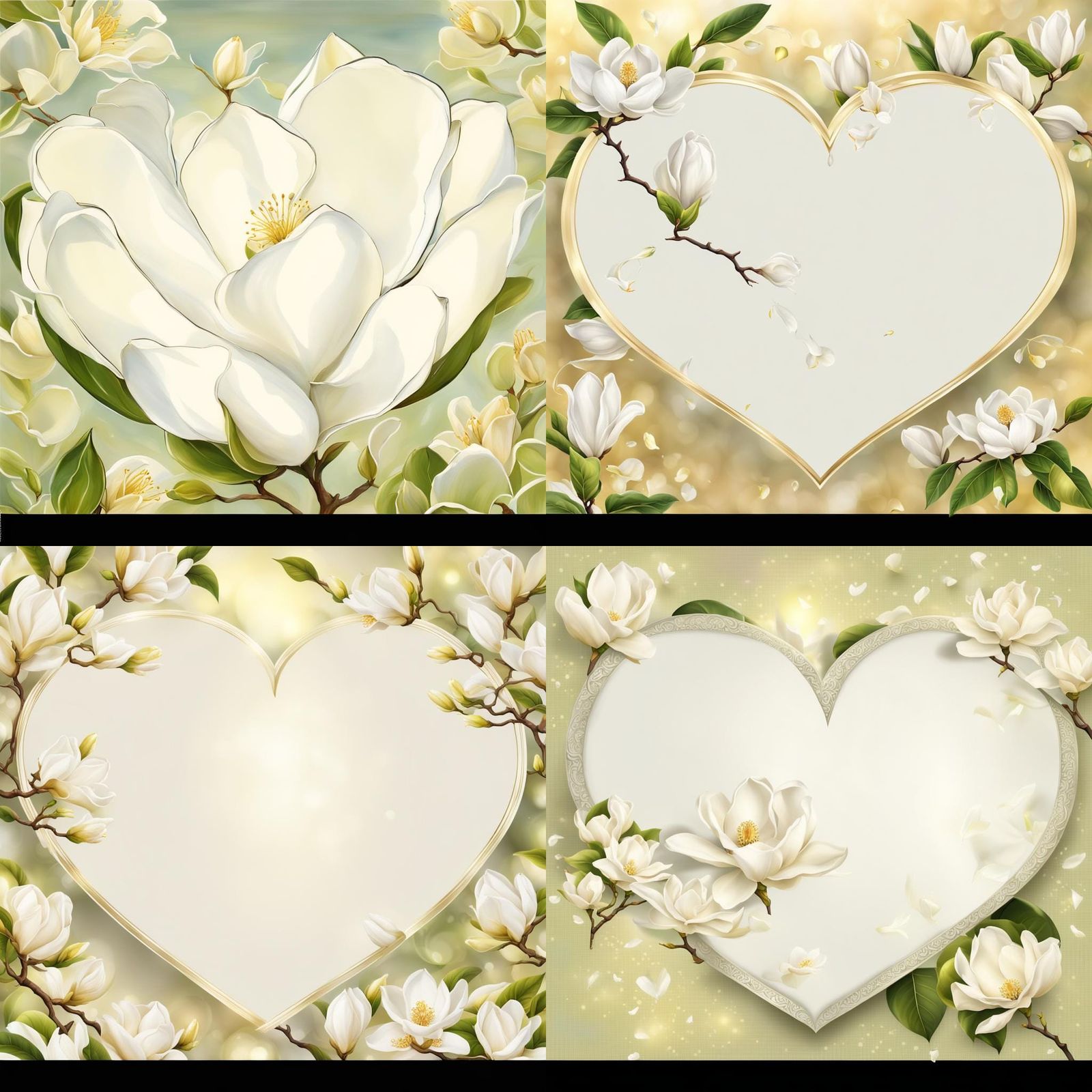 Elegant White Magnolias in Golden Sunlight