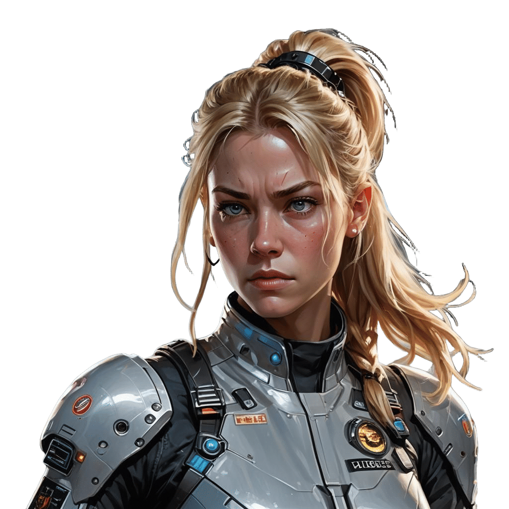 Blonde with Modified Engine: Hyperdetailed Digital Portrait