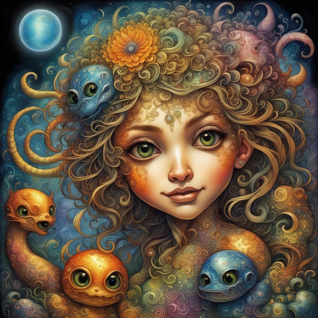 Colorful Chibi Monster Illustration in Comic Book Style