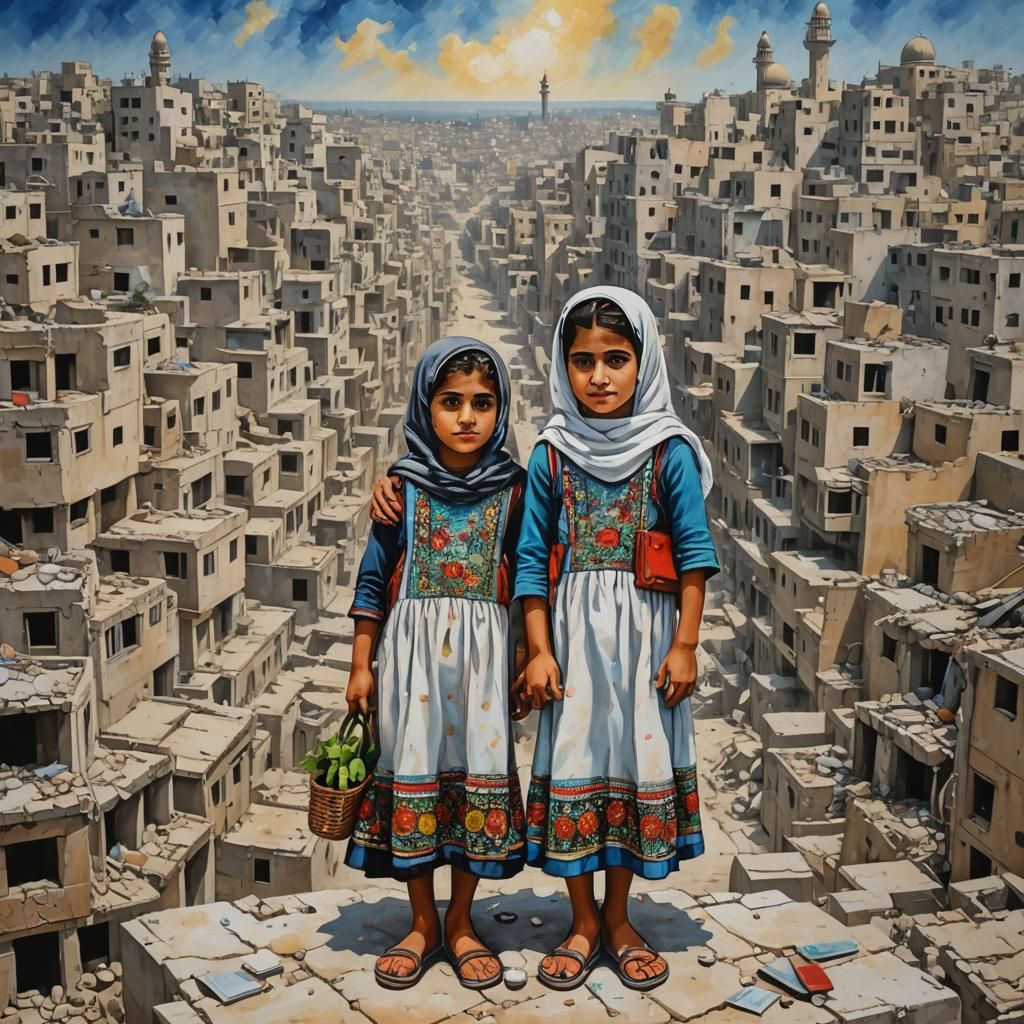 Heavenly Twins Painting in Gaza City